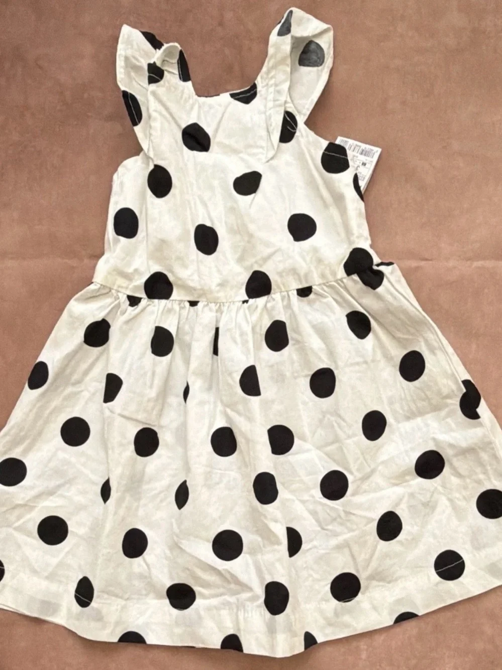 Girls White and Black Polka Dot Casual Sundress